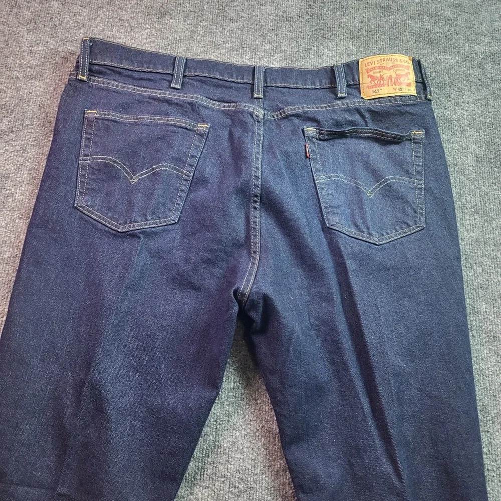 Levis 511‎ Mens Slim Fit Dark Wash Indigo Denim Jeans W42 L30